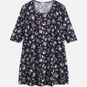 Nine Britton Floral Long Sleeve Dress - Navy and Pink